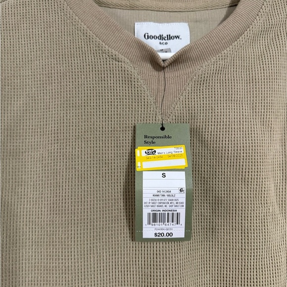 Good fellow Men's Beige Long Sleeve Shirt size small - Picture 6 of 6